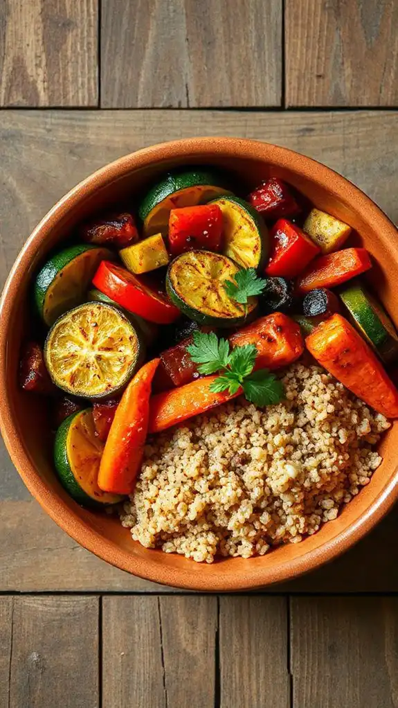 healthy grain and veggies