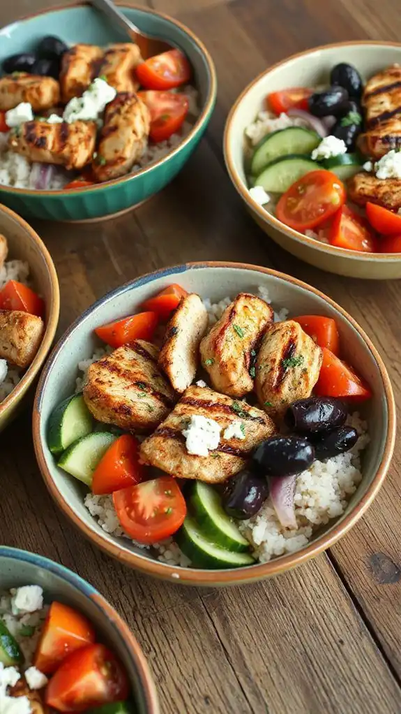 healthy greek chicken bowl