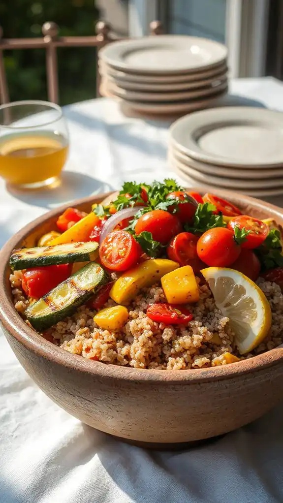 healthy grilled quinoa salad