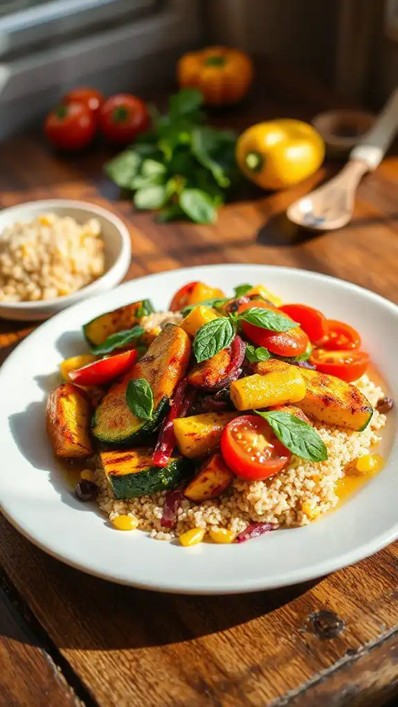 healthy grilled quinoa salad