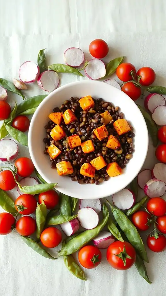 healthy lentil vegetable salad