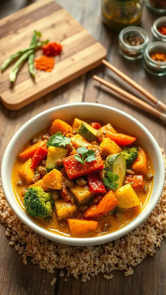 healthy lentil vegetable stir fry