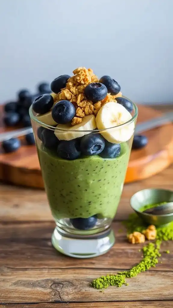 healthy matcha chia parfait