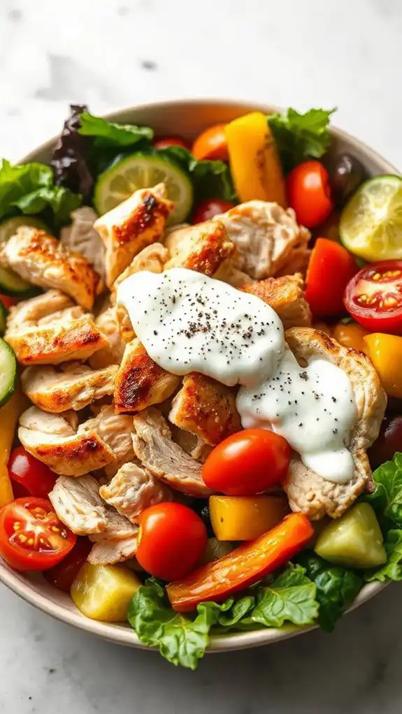 healthy mediterranean chicken bowl