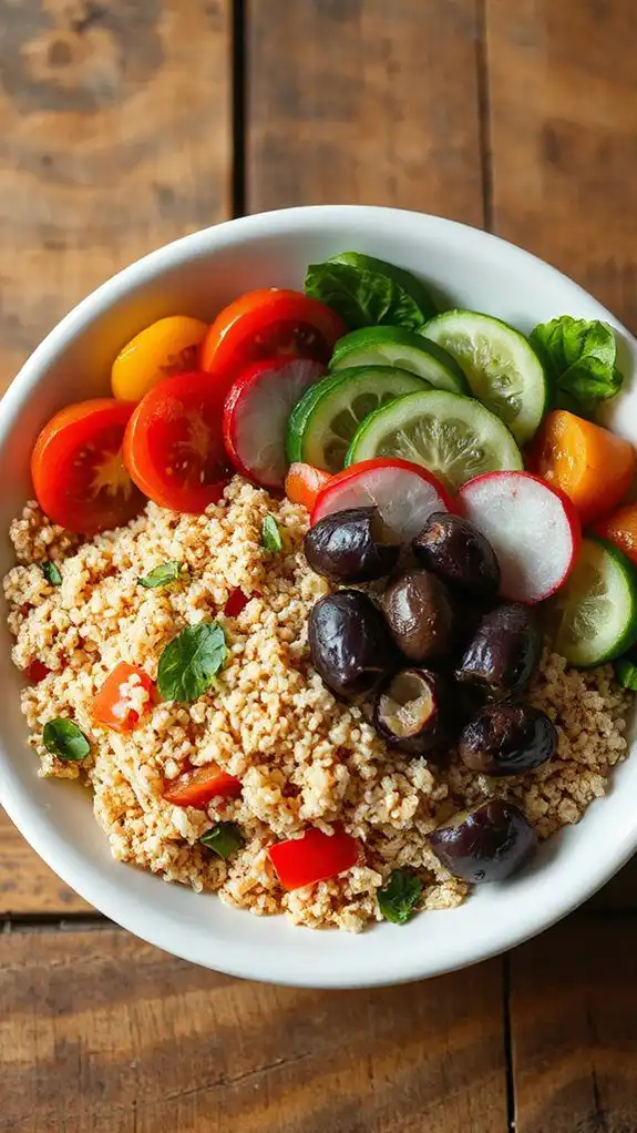 healthy mediterranean grain bowl