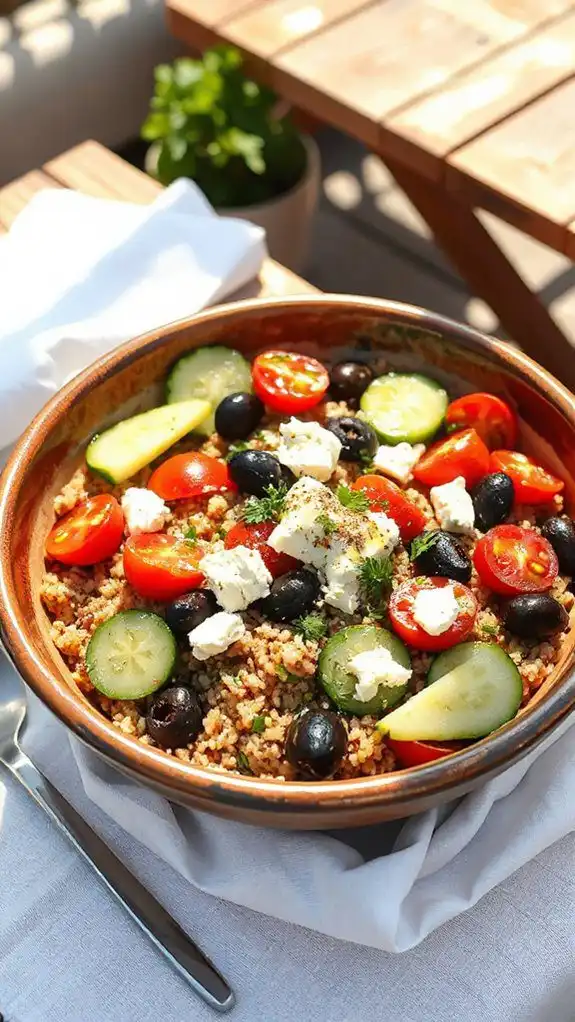 healthy mediterranean grain bowl