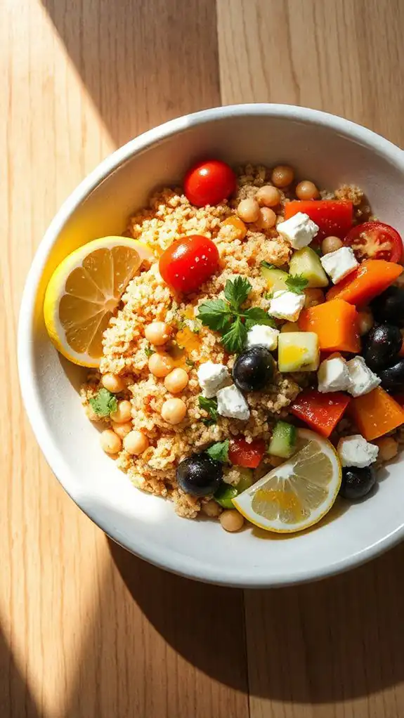 healthy mediterranean grain bowl