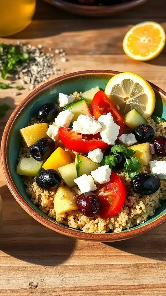 healthy mediterranean grain bowl