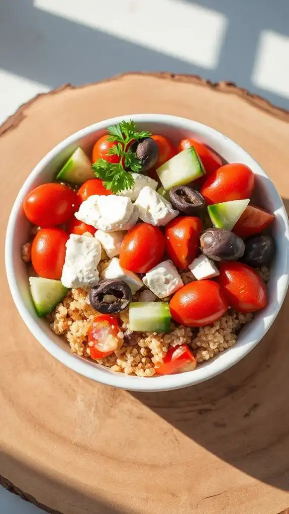 healthy mediterranean grain bowl