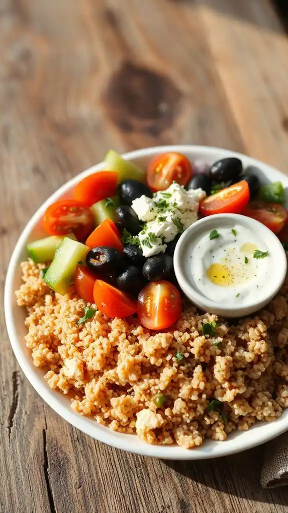 healthy mediterranean grain bowl