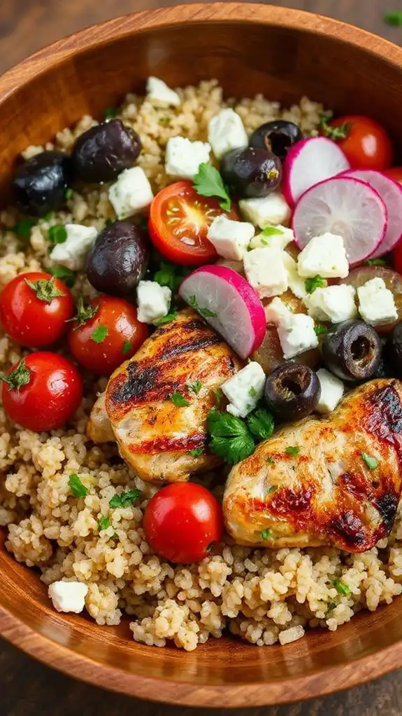 healthy mediterranean quinoa bowl