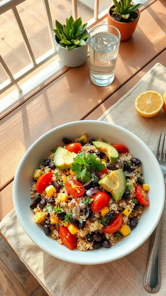 healthy quinoa bean salad