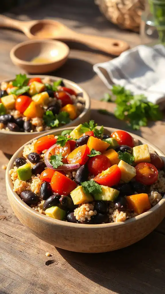 healthy quinoa bean salad