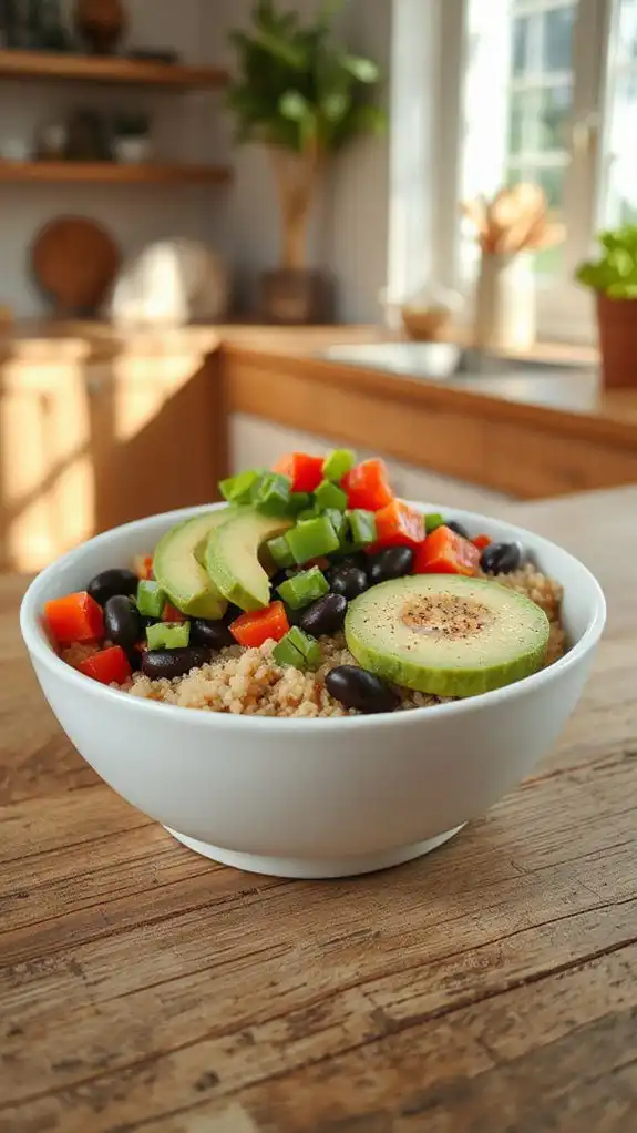 healthy quinoa black bean bowl healthy quinoa black bean bowl