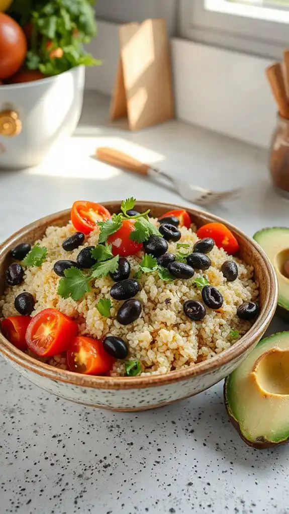 healthy quinoa black bean bowl