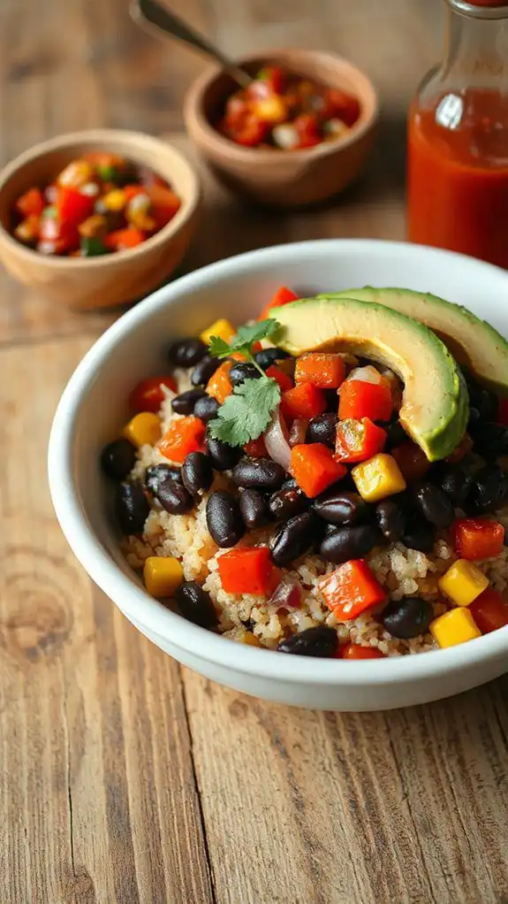 healthy quinoa black bean bowl