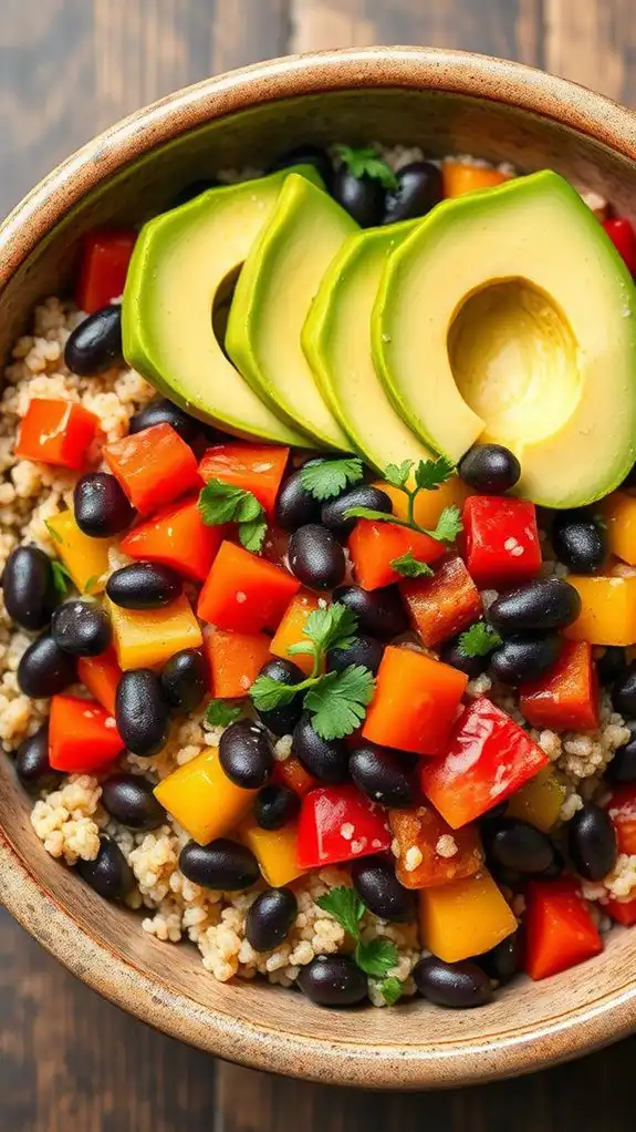 healthy quinoa black bean bowl