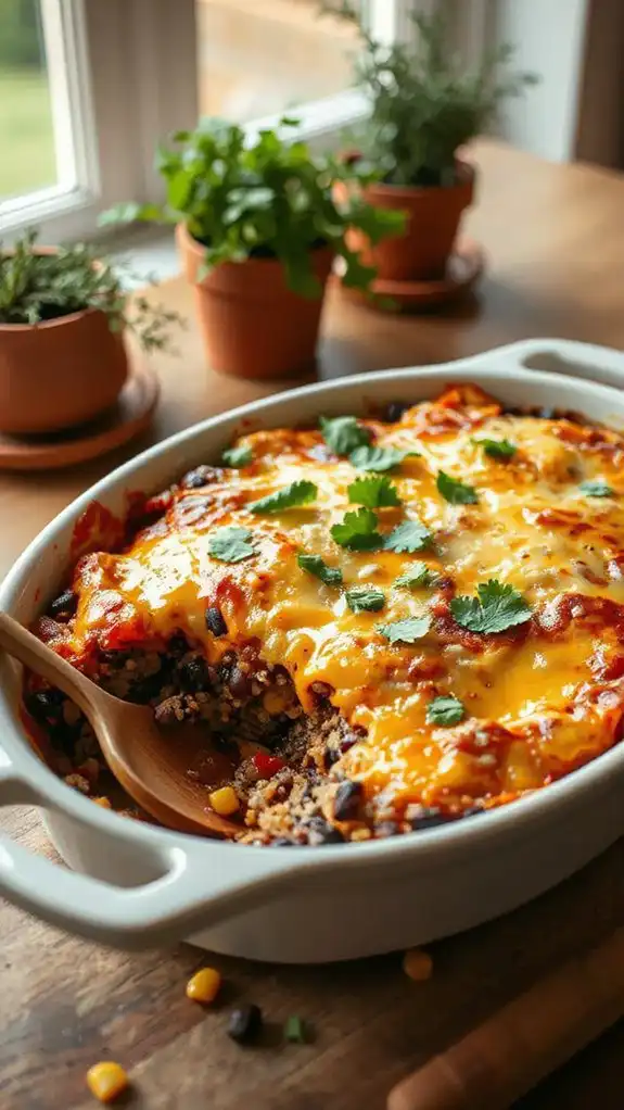healthy quinoa black bean casserole
