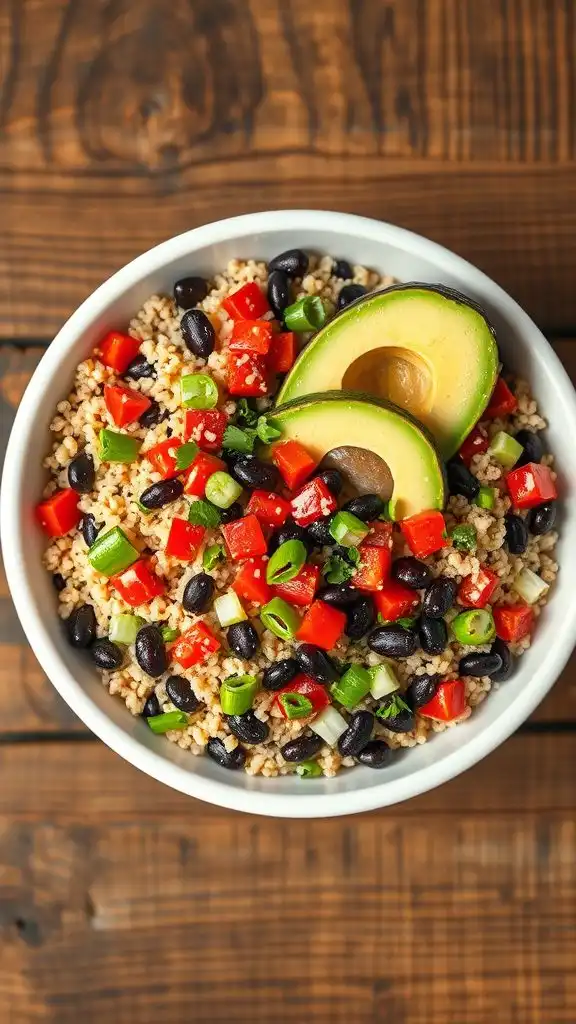 healthy quinoa black bean salad
