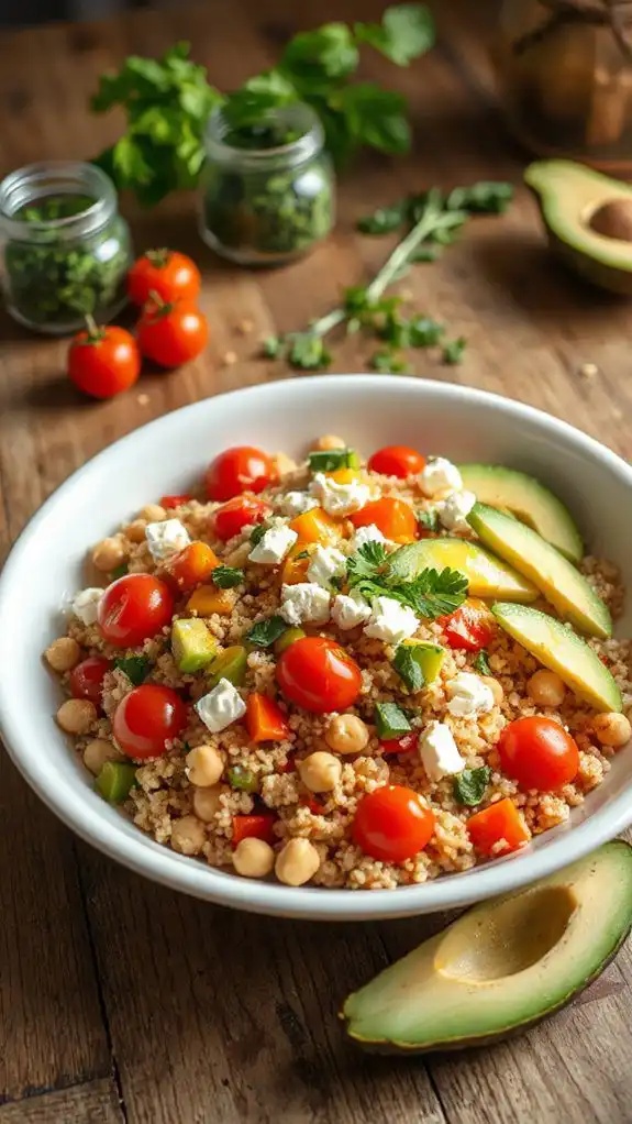 healthy quinoa chickpea salad