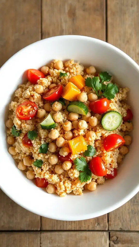 healthy quinoa chickpea salad