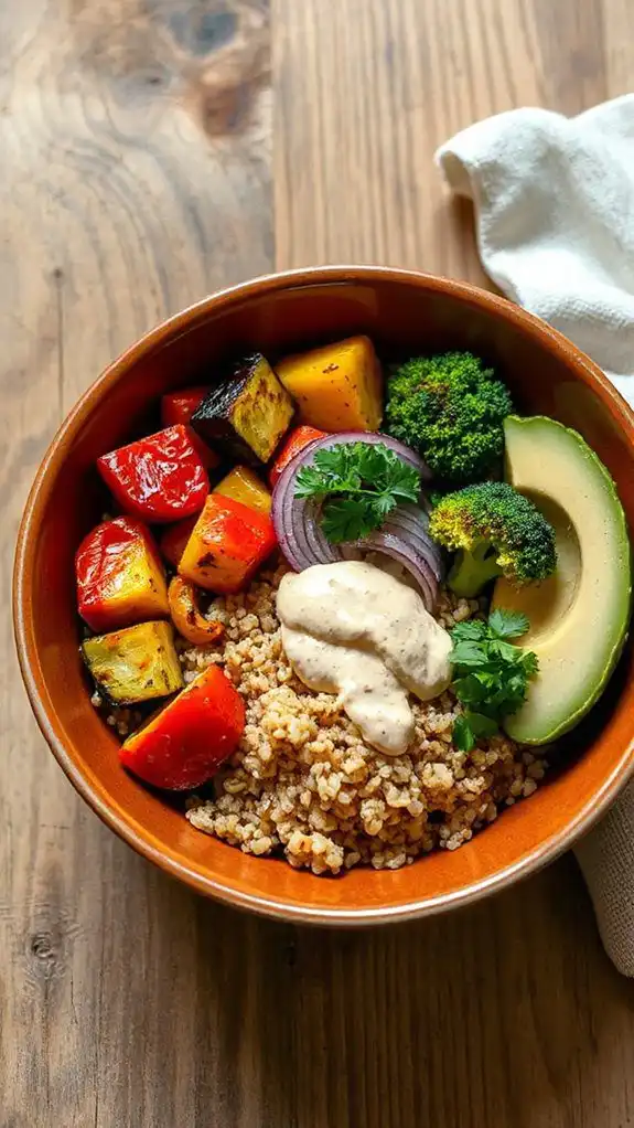 healthy quinoa vegetable bowl