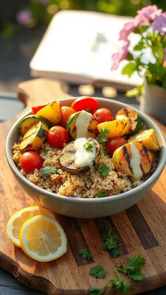 healthy quinoa with grilled veggies