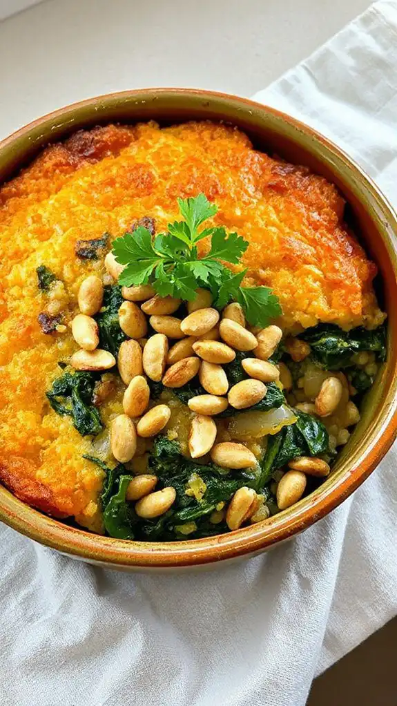 healthy rice spinach dish