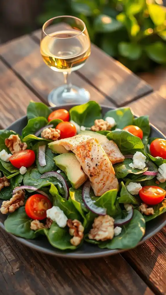 healthy salad with dressing