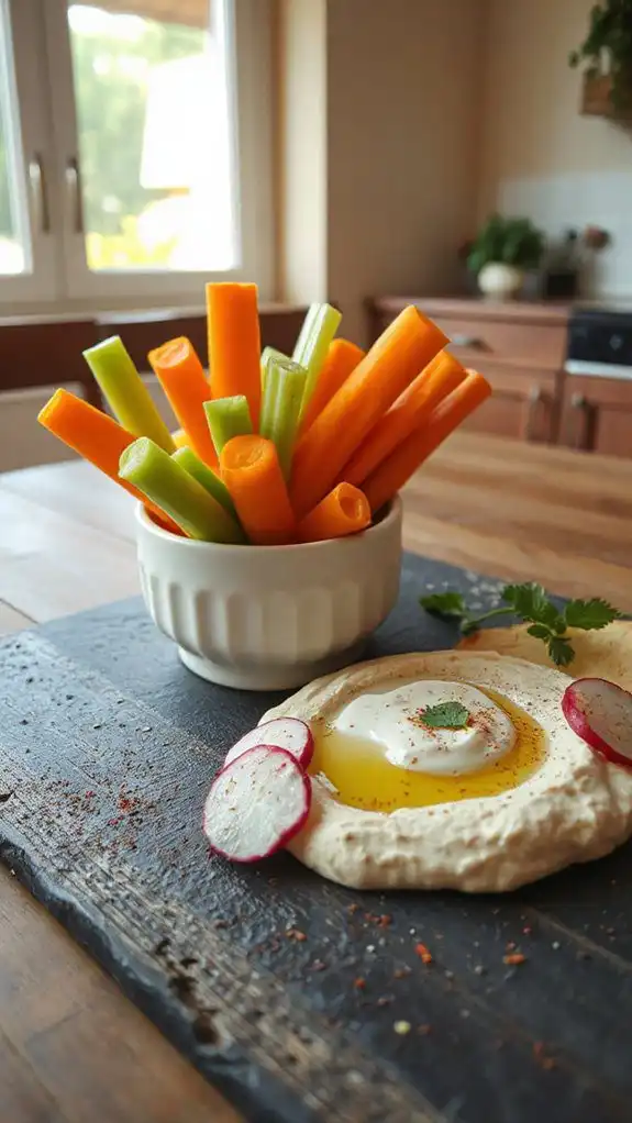 healthy snack option hummus