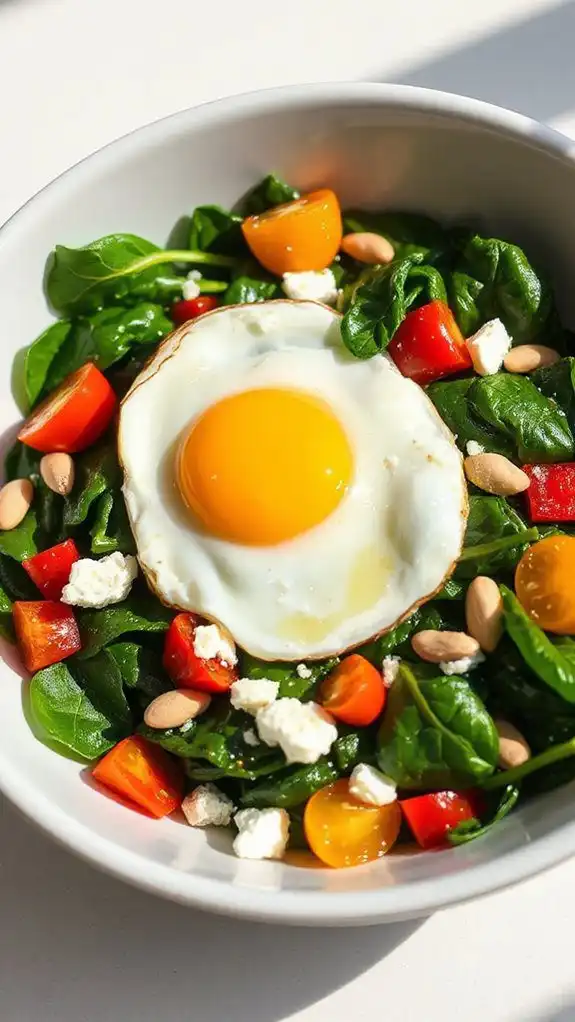healthy spinach feta bowl
