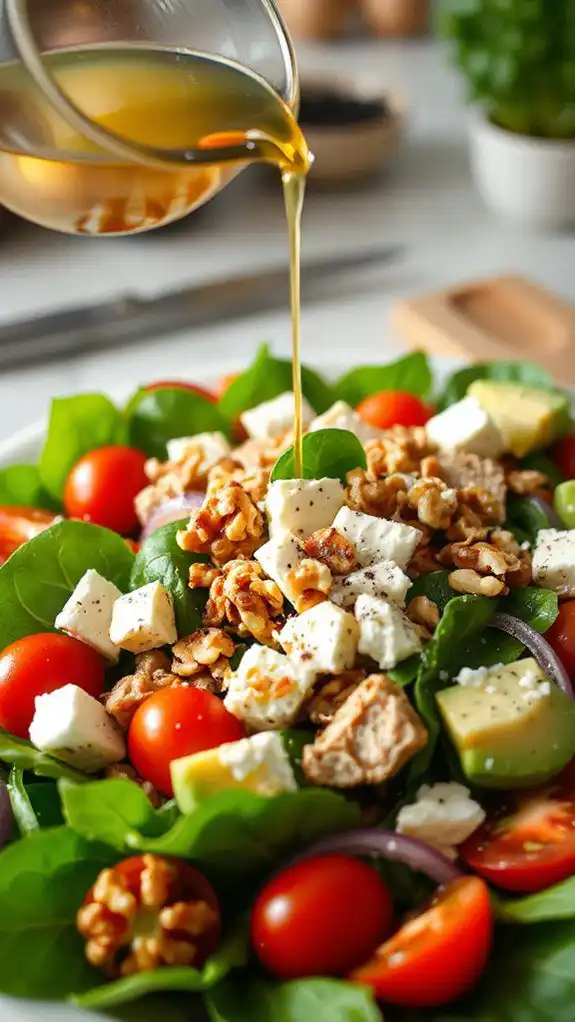 healthy turkey spinach salad