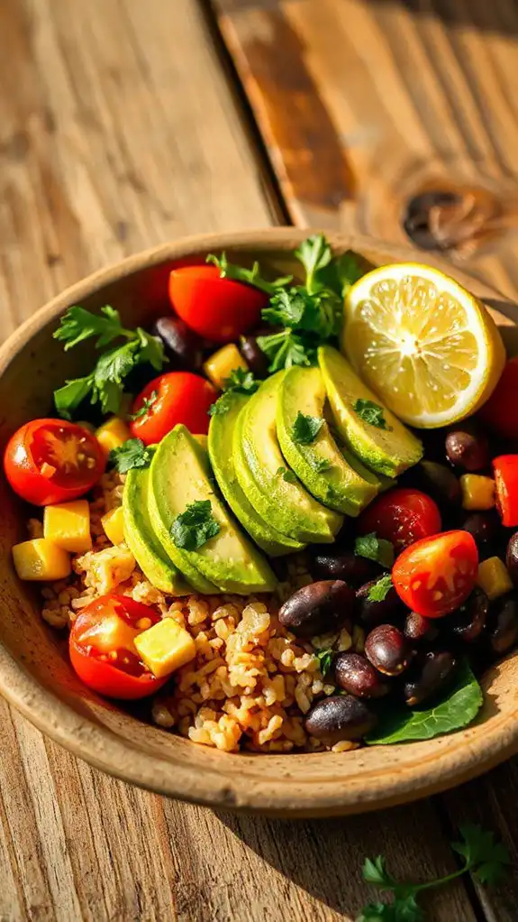 healthy vegetable burrito bowl