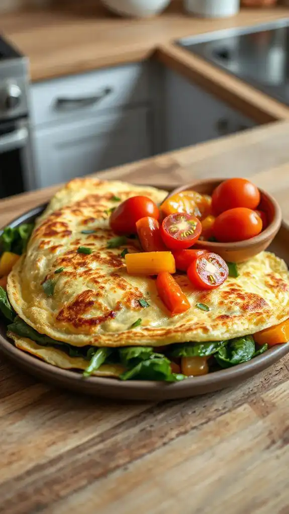 healthy vegetable filled omelette healthy vegetable filled omelette