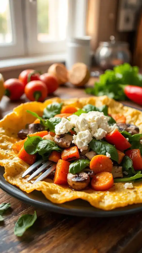 healthy vegetable filled omelette