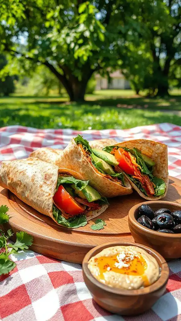 healthy vegetable filled wraps