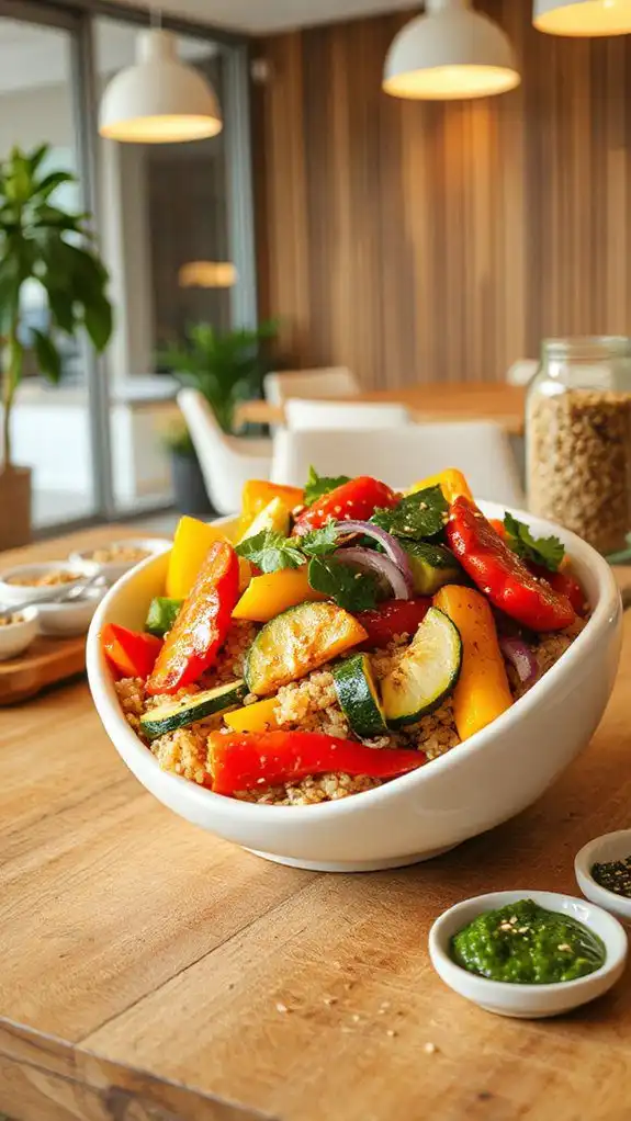 healthy veggie quinoa dish