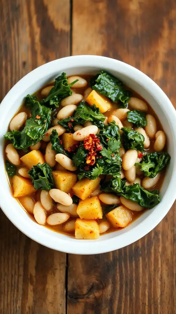 hearty bean and kale
