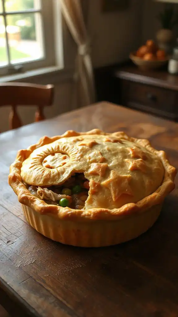 hearty chicken filled pastry