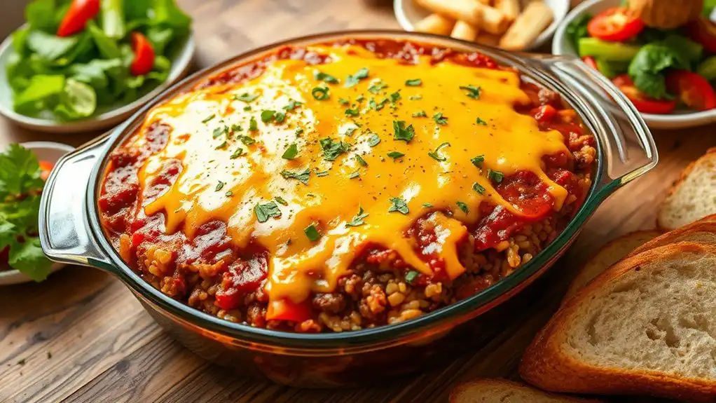 hearty hamburger rice casserole