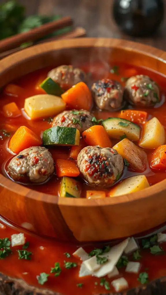 hearty italian hamburger soup