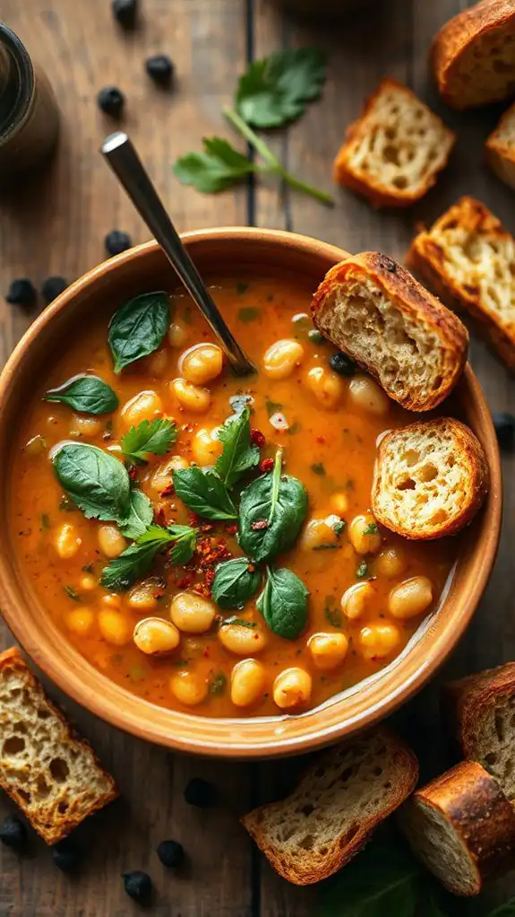 hearty lentil spinach soup