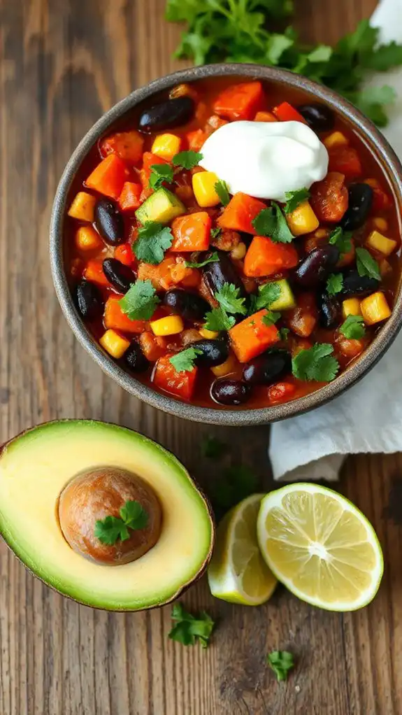 hearty meatless chili dish