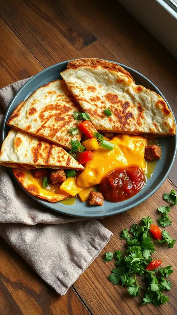 hearty morning quesadilla delight