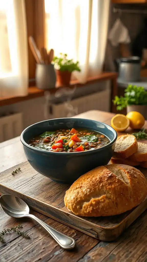hearty nutritious lentil soup