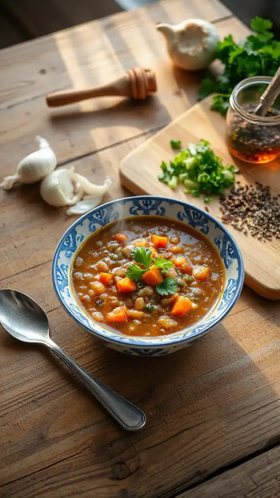 hearty nutritious lentil soup