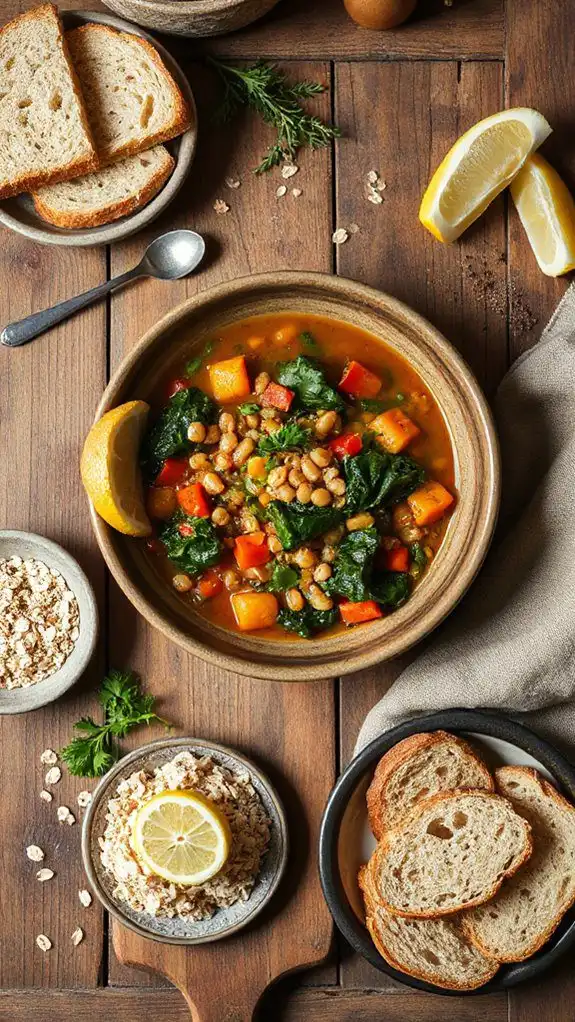 hearty oat lentil stew