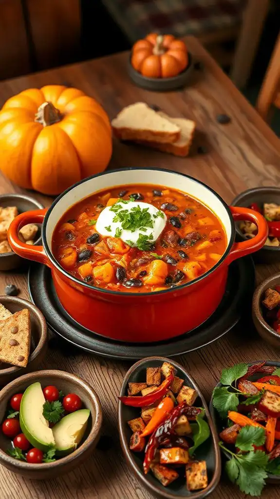 hearty pumpkin black bean chili