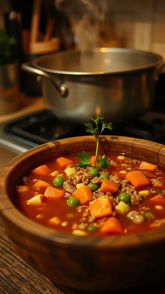 hearty quinoa hamburger soup