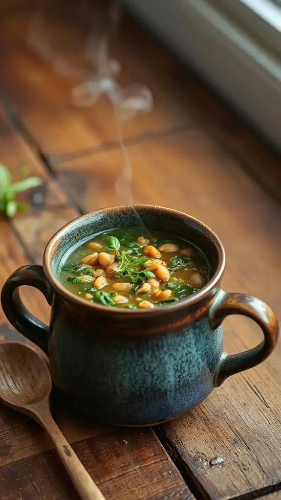 hearty spinach lentil soup
